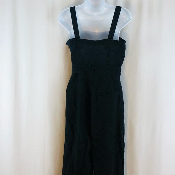 Los Angeles Atelier & Other Stories Linen wide-strap jump suit pockets 4 - Picture 16 of 16